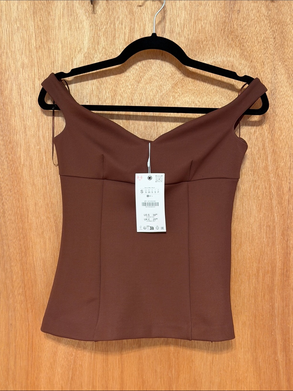 Women’s ZARA Off Shoulder Brown Top